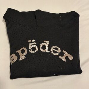Sp5der ‘VVS’ men’s rhinestone hoodie (black)